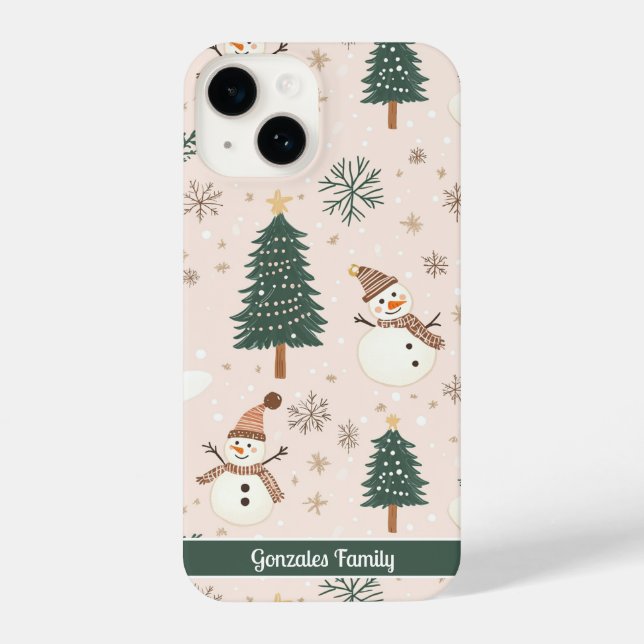 Personalised Christmas snowman phone case (Back)