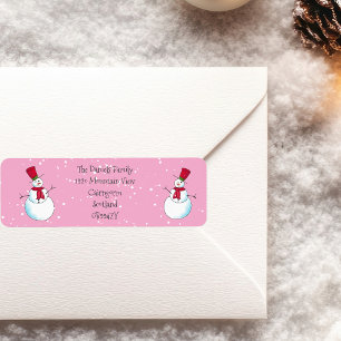 Personalised Christmas Snowman Return Address Label