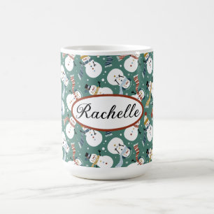Personalised Christmas Snowmen Coffee Mug