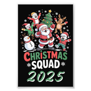 Personalised Christmas Squad 2025 Santa Family Photo Print