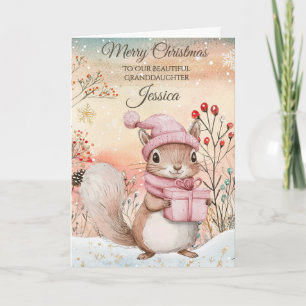 Personalised Christmas Squirrel  Holiday Card