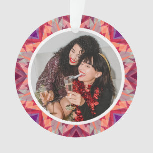 Personalised Christmas Star Fun Jolly Red Photo Ornament