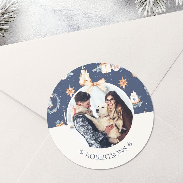 Personalised Christmas Sticker with Family Name (Creator Uploaded)