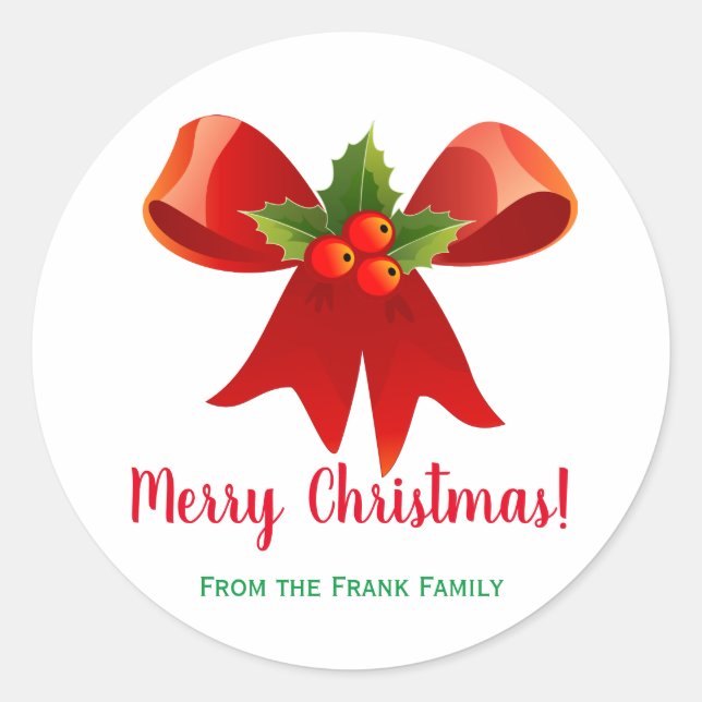 Personalised Christmas Stickers Envelope Seals (Front)