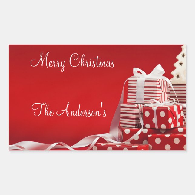 Personalised Christmas Stickers/Gifts Rectangular Sticker (Front)
