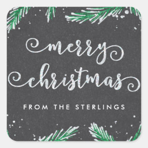 Personalised Christmas Stickers   Glitter Look