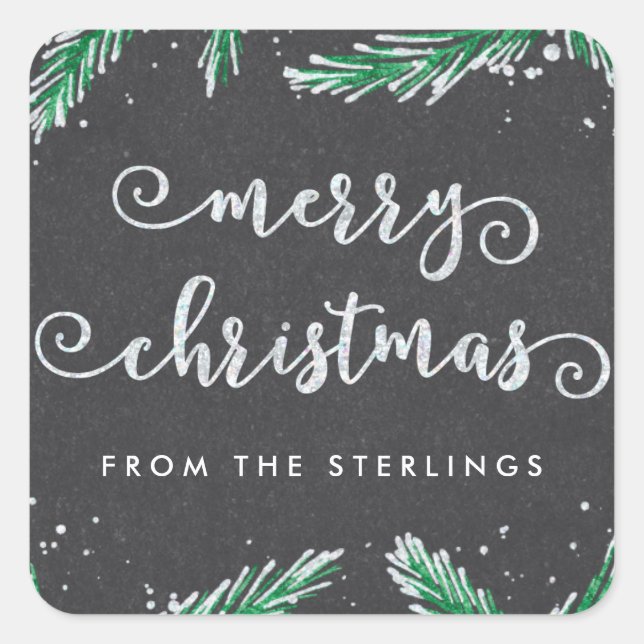 Personalised Christmas Stickers | Glitter Look (Front)