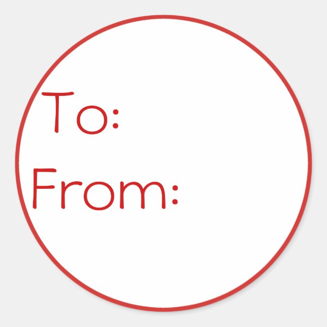 Personalised Christmas stickers with red border (Front)