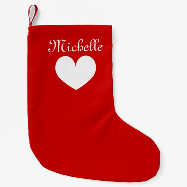 Personalised Christmas stocking | name and heart (Front)
