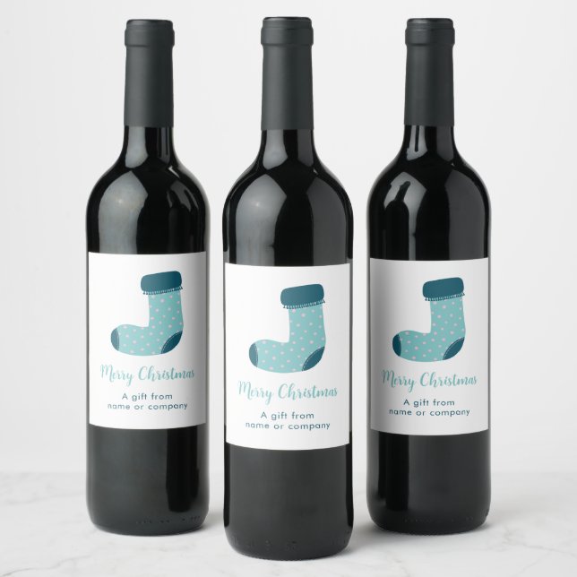 Personalised Christmas Stocking Wine Label (Bottles)