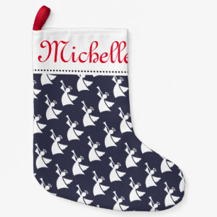 Personalised Christmas stocking with angel pattern