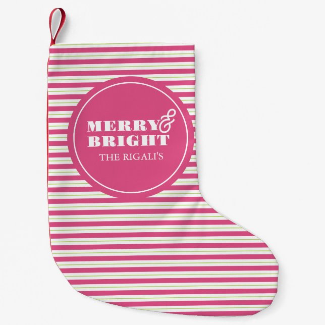 Personalised Christmas Stockings Unique Pink (Front)