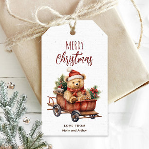 Personalised Christmas Tag with Teddy Bear