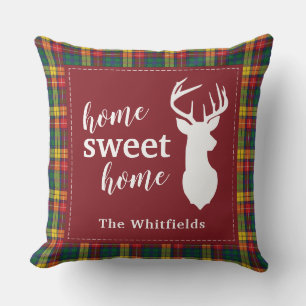 Personalised Christmas Tartan Clan Buchanan Plaid Cushion