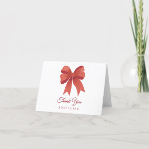 Personalised Christmas Thank You Cards Red Bow