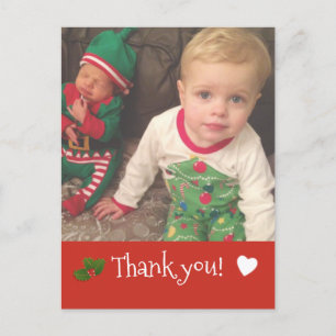 Personalised Christmas Thank you Photo Postcard