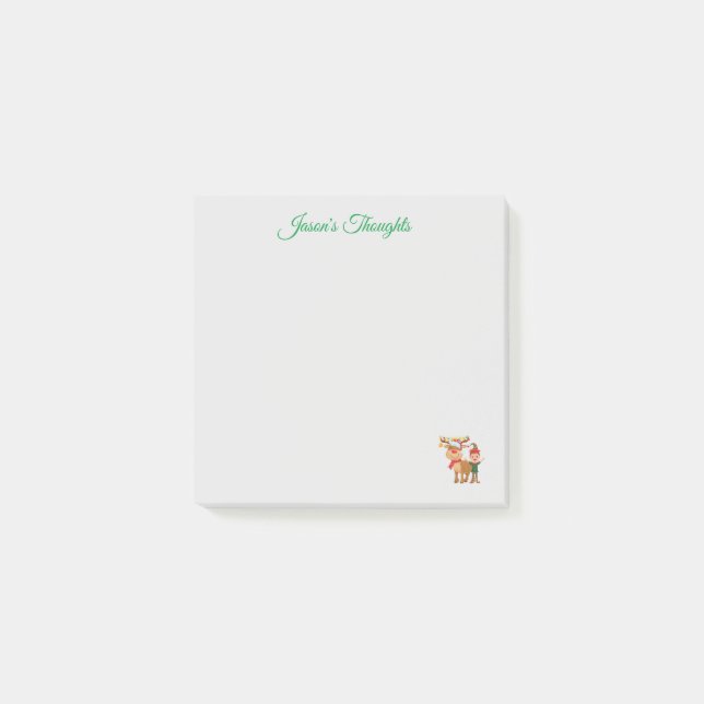 Personalised Christmas theme Post-it Notes (Front)