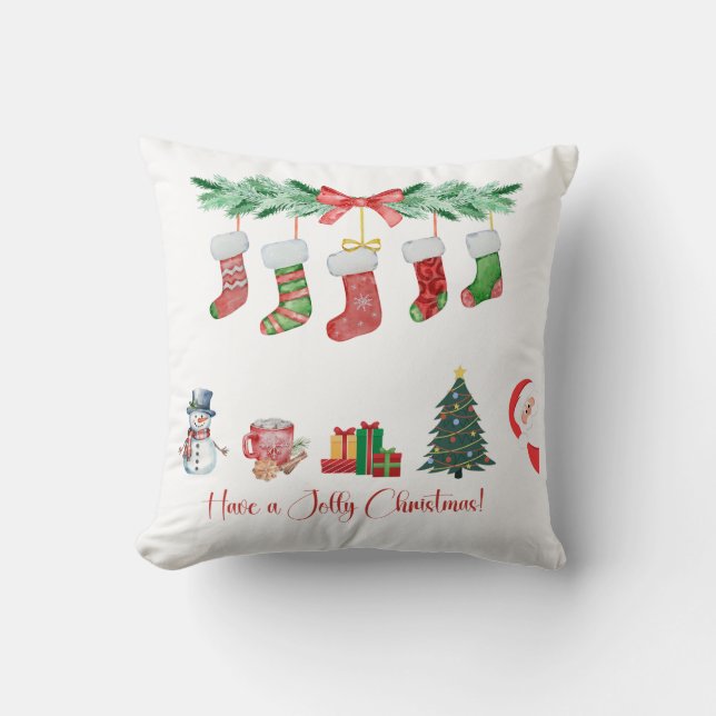 Personalised Christmas Throw Pillow (Front)