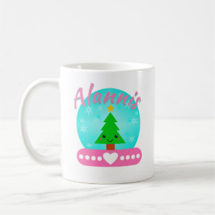 Personalised Christmas Tree And Heart Coffee Mug
