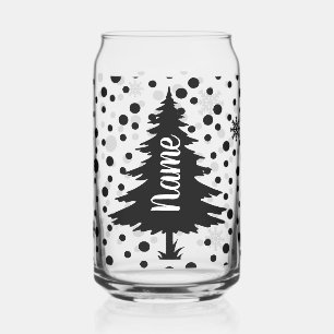 Personalised Christmas Tree Can Glass