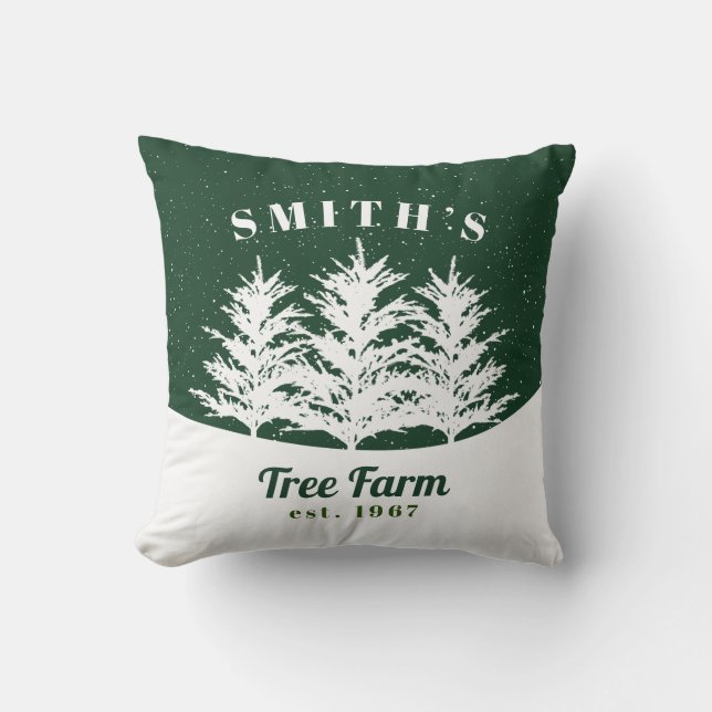 Personalised Christmas Tree Farm Farmhouse Throw P Cushion (Front)