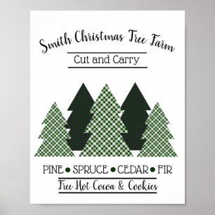 Personalised Christmas Tree Farm Neutral Print
