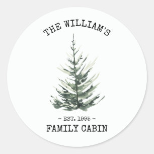 Personalised Christmas tree farmhouse Classic Round Sticker