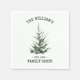 Personalised Christmas tree farmhouse  Napkin