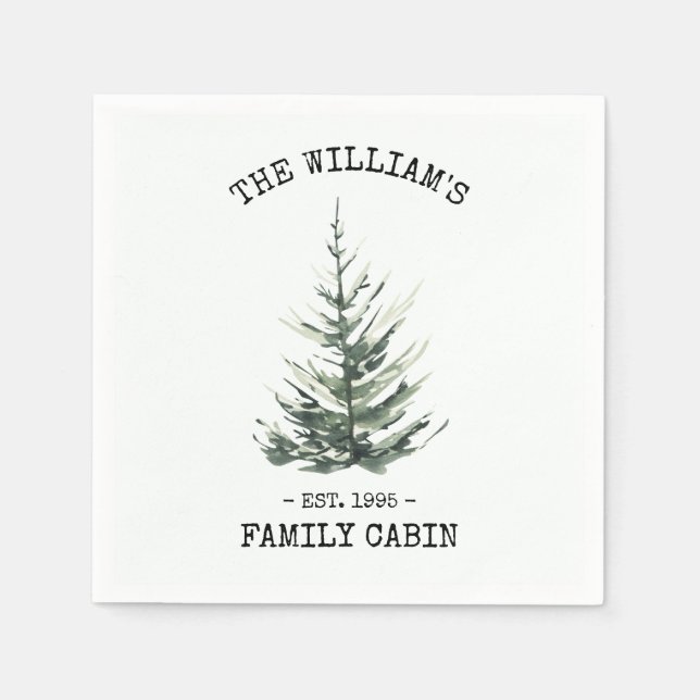 Personalised Christmas tree farmhouse  Napkin (Front)