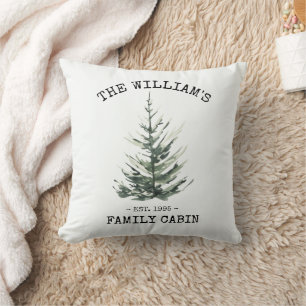 Personalised Christmas tree farmhouse Throw Pillow