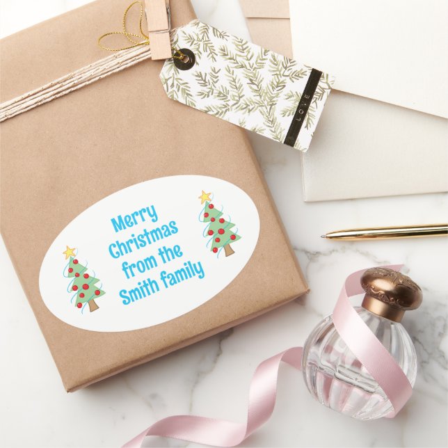 Personalised Christmas Tree Gift Stickers (Gifting)