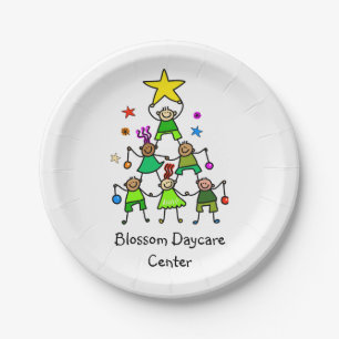 Personalised Christmas Tree Kids Paper Plate