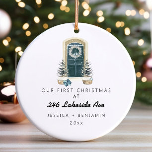Personalised Christmas Tree New Home Holiday Ceramic Ornament