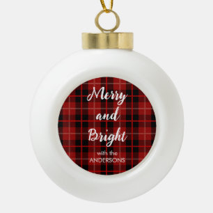 Personalised Christmas tree red ornament