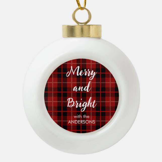 Personalised Christmas tree red ornament  (Front)