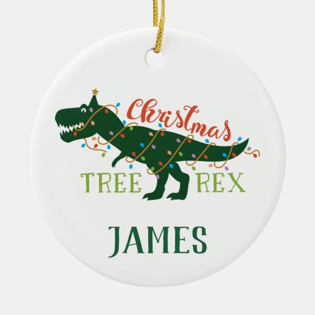Personalised Christmas Tree-Rex Ornament (Front)