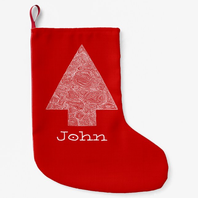 Personalised Christmas Tree Small Christmas Stocking (Front)
