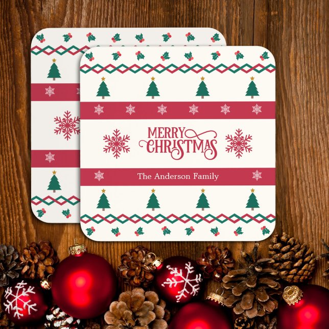 Personalised Christmas Tree & Snowflake Coasters (Creator Uploaded)