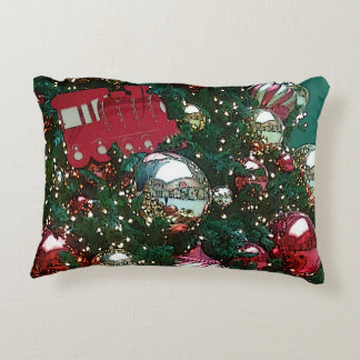 Personalised Christmas Tree Union Station Train Decorative Cushion