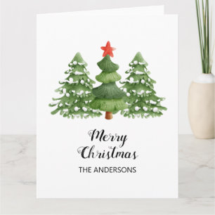 Personalised Christmas Trees Folded Greeting Card