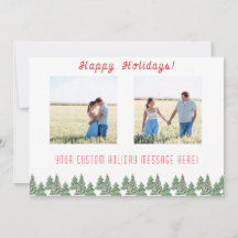 Personalised Christmas Trees Happy Holidays Card