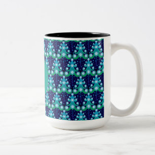 Personalised Christmas Trees Pattern Mug