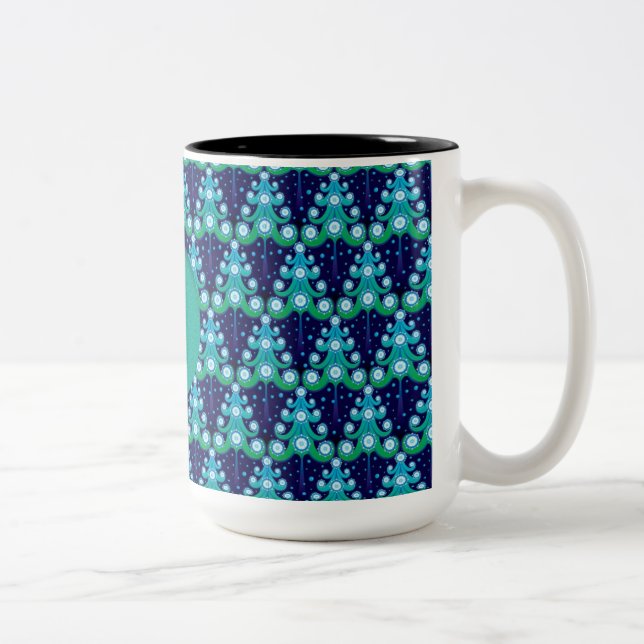 Personalised Christmas Trees Pattern Mug (Right)