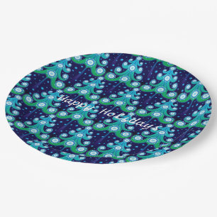 Personalised Christmas Trees Pattern Paper Plates