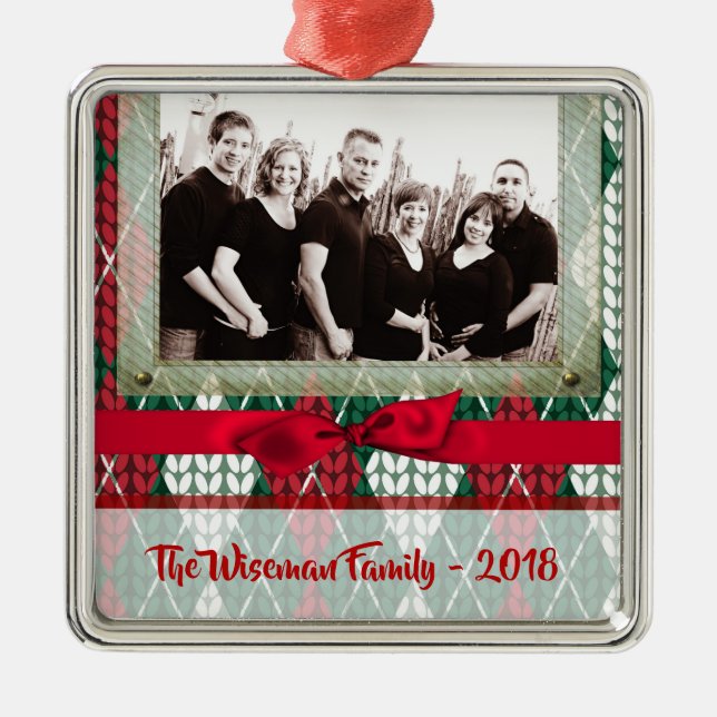 Personalised Christmas Ugly Sweater PHOTO Ornament (Front)