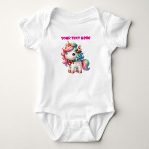 Personalised Christmas Unicorn Baby Bodysuit