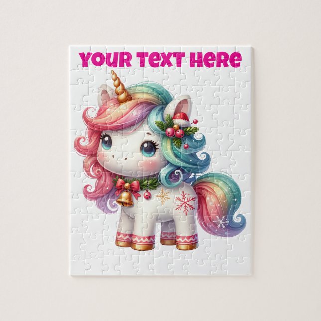 Personalised Christmas Unicorn Puzzle (Vertical)