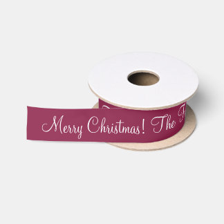 Personalised Christmas Vibrant Magenta-Burgundy Satin Ribbon