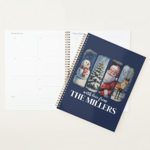 Personalised Christmas Vintage Santa Claus Snowman Planner