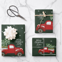 Personalised Christmas Vintage Truck Wrapping